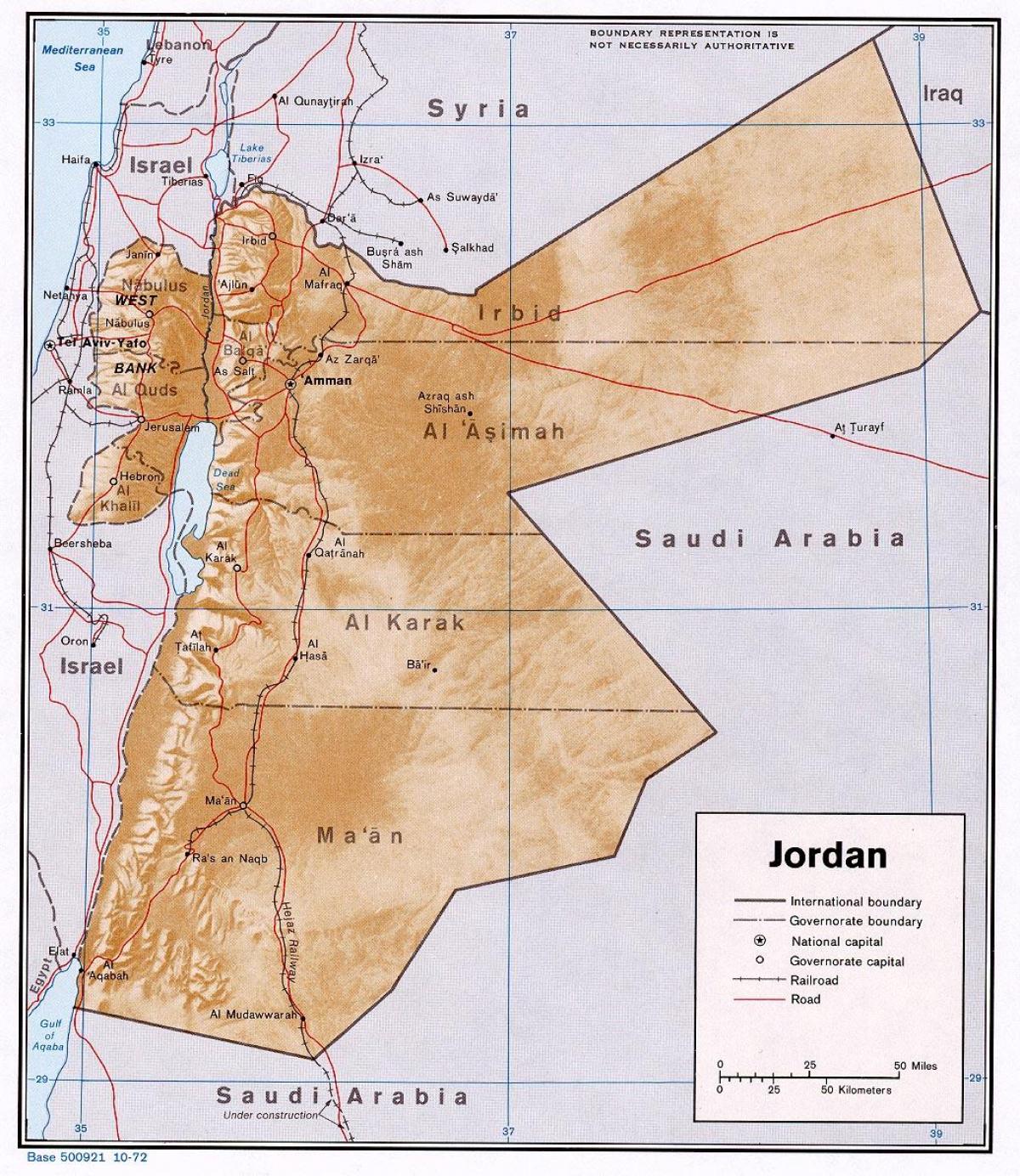 карта Йорданії