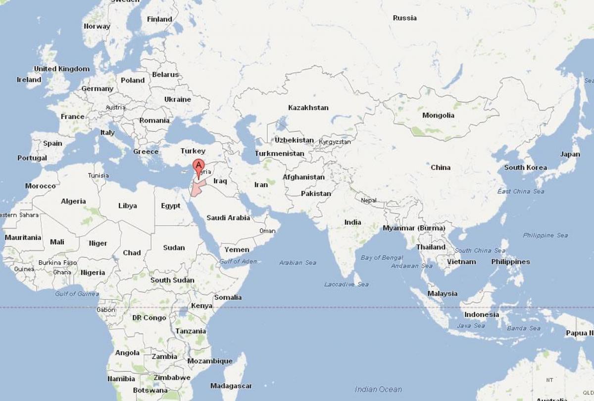 Розташування Йорданія на карті світу