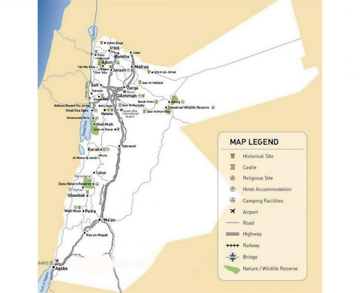 Йорданія карта подорожі