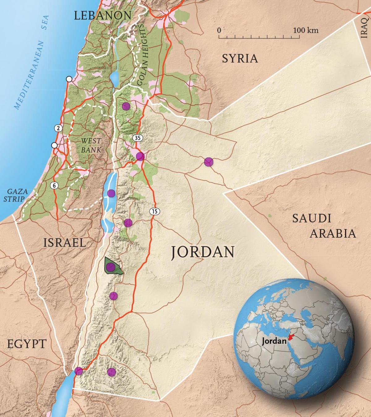 королівство Йорданія карті