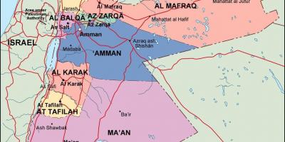 Карта Йорданії політичних