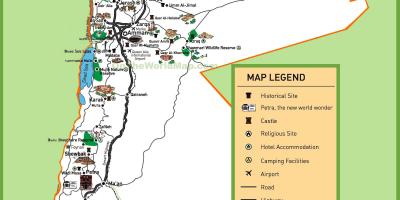Карта Йорданії туристичних сайтах