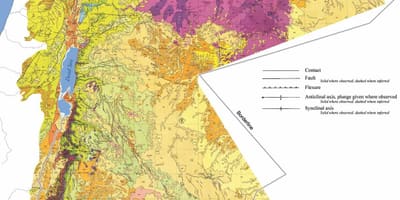 Карта Йорданії геології