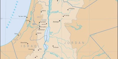 Карта річки Йордан на світ