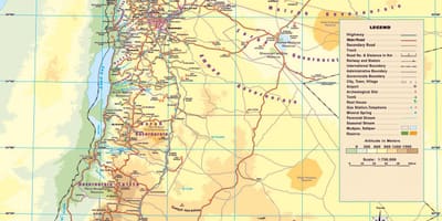 Карта фізична карта Йорданії